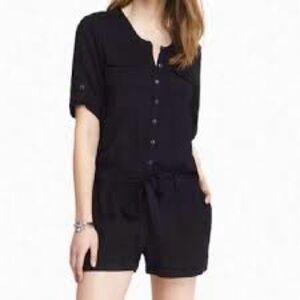 Express Black Short-Sleeve Romper